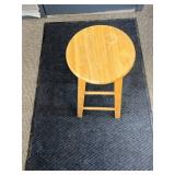23-Inch Wooden Stool with Round Seat & 60" Long Entrance Mat