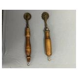 Collection of Vintage Chopping Knives and Kitchen Tools with Wood Handles