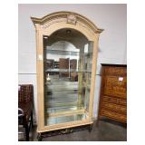 French Curio Cabinet with Glass Shelves and Lighting, 87.5in Tall - HEAVY you move