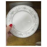 Large China Cabinet with Noritake and Everstone China Incomplete Dish Sets