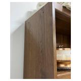 6 Foot Wooden Bookcase with Five Shelves - contents not inc