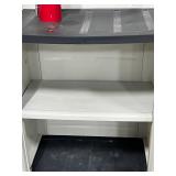 Plastic Storage Cabinet with Shelf, 48in Tall inc fire extinguisher