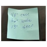 Plastic Storage Cabinet with Shelf, 48in Tall inc fire extinguisher