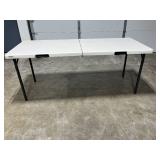 Lifetime Folding Plastic Table with Black Metal Legs