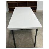Lifetime Folding Plastic Table with Black Metal Legs