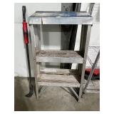 Tool Bundle: Keller 3-Step Ladder, Fire Extinguishers, Pry Bar, Metal Shelf and Saw