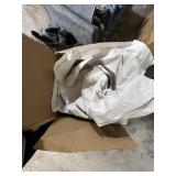 Group of Moving Blankets, Used U-Haul Boxes, and Packing Materials & Large Trash Bin