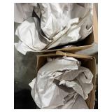 Group of Moving Blankets, Used U-Haul Boxes, and Packing Materials & Large Trash Bin