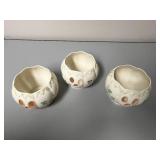Set of 3 Belleek Ireland Porcelain Pumpkin Tealight Holders