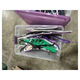Lot of Assorted Plastic and Wire Hangers in Storage Totes