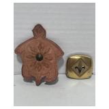 2 Vintage Boy Scouts Cub Scouts Webelos Gold Neckerchief Slide and Leather Slide
