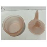 Frosted Glass Pink 6" Hen on Nest