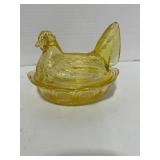 Stunning Amber Mosser 5" Hen on Nest