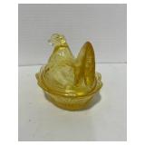 Stunning Amber Mosser 5" Hen on Nest