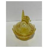 Stunning Amber Mosser 5" Hen on Nest