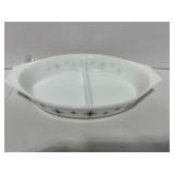 Vintage Pyrex Black Star Atomic Compass Divided Casserole Dish 1 1/2Qt