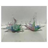 Two Vintage Murona Art Glass Baskets Beautiful!