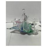 Two Vintage Murona Art Glass Baskets Beautiful!