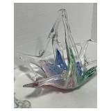 Two Vintage Murona Art Glass Baskets Beautiful!