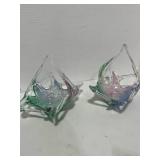 Two Vintage Murona Art Glass Baskets Beautiful!