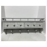 Cute Plate Shelf with Knobs and Drawers  2 Ft