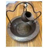 Cute Copper Ewer and Dish 5"