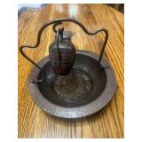 Cute Copper Ewer and Dish 5"