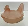 Frosted Glass Pink 6" Hen on Nest