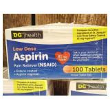 DG Health Low Dose Aspirin Tablets Pain Reliever 81 mg, 100 ct  (set of 3)