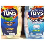 TUMS Extra Strength Antacid Smoothies Berry Fusion & Assorted Friut Chewable Tablets
