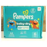 Pampers Baby Dry Ultra Cushiony Diapers, Size 6 (23-44 lbs), 64 Count