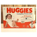 Huggies Complete Protection Baby Diapers, Size 6 (35+ lbs), 74 ct