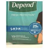 Depend Fresh Protection Adult Incontinence Disposable Underwear for Men - Maximum Absorbency - S/M - Gray - 19ct