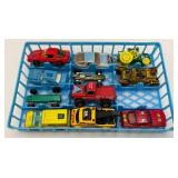 Vintage 24 Miniature Die Cast Car Carrying Case With Misc. Vintage Cars