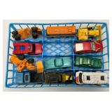 Vintage 48 Miniature Die Cast Car Carrying Case With Misc. Vintage Cars