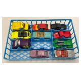 Vintage 48 Miniature Die Cast Car Carrying Case With Misc. Vintage Cars