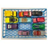 Vintage 48 Miniature Die Cast Car Carrying Case With Misc. Vintage Cars