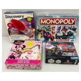 Misc. Toys Including Transformers Monopoly (Missing Pieces), Discovery Toys And Minnie Mouse Puzzle (All In Original Boxes)