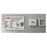 GDL Laboratory Natural Blue Sapphire Gemstones  (Cuorundum) 4x3MM .40Ct  +/- For 2 Pcs. Emerald Cut In Protective Cases