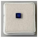 GDL Laboratory Natural Blue Sapphire Gemstones  (Cuorundum) 4.48 x 4.48x 2.75MM .45Ct Princess Cut In Protective Cases