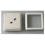 GDL Laboratory Natural Blue Sapphire Gemstones (Cuorundum) 4x2MM .15Ct  +/- For 2 Pcs. Marquise Cut In Protective Cases