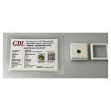 GDL Laboratory Natural Green Emerald Gemstones (Beryl) 5.80 x 5.80x 3.45MM .75Ct Round Cut In Protective Cases