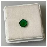 GDL Laboratory Natural Green Emerald Gemstones (Beryl) 5.80 x 5.80x 3.45MM .75Ct Round Cut In Protective Cases