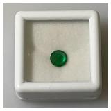 GDL Laboratory Natural Green Emerald Gemstones (Beryl) 5.80 x 5.80x 3.45MM .75Ct Round Cut In Protective Cases