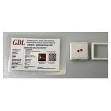 GDL Laboratory Natural Red Ruby Gemstones  (Cuorundum) 3.0MM .35Ct  +/- For 2 Pcs. Square Chusion Cut In Protective Cases