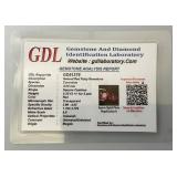 GDL Laboratory Natural Red Ruby Gemstones  (Cuorundum) 3.0MM .35Ct  +/- For 2 Pcs. Square Chusion Cut In Protective Cases