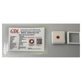 GDL Laboratory Natural Padparadscha Sapphire Gemstones (Cuorundum) 5.85x5.85x2.90MM 1.35Ct Round Cut In Protective Cases