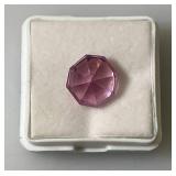 AGSL Authentic Gem Security Laboratory Natural Kunzite 7.40 CT Excellent Hexagon (Pink) In Protective Case