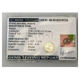 AGSL Authentic Gem Security Laboratory Natural PAINITE 3.20 CT Excellent Pear (Red) In Protective Case