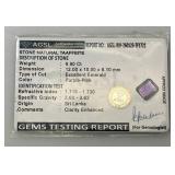 AGSL Authentic Gem Security Laboratory Natural TAAFFEITE 9.90 CT Excellent Emerald (Purple-Pink) In Protective Case